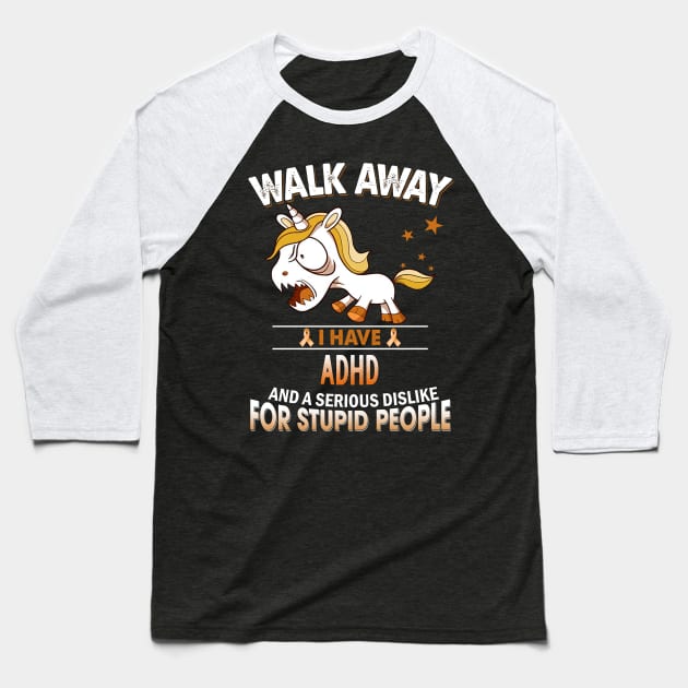 funny ADHD grumpy unicorn warrior Baseball T-Shirt by TeesCircle